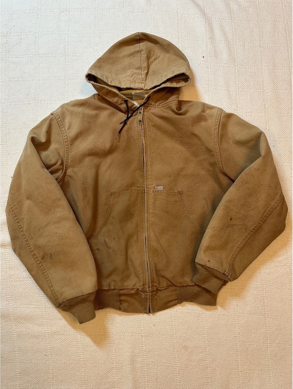 Carhartt Men's tan Hooded Work Jacket Large